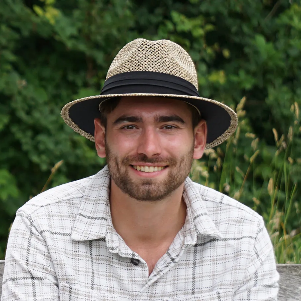 Jaxon & James Seagrass Straw Safari Fedora Hat - Natural