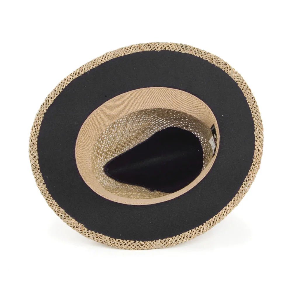 Jaxon & James Seagrass Straw Safari Fedora Hat - Natural