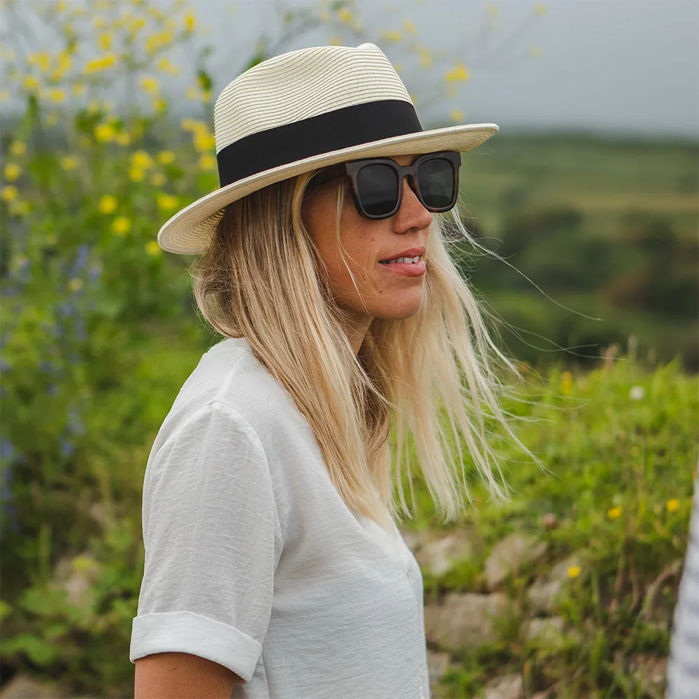 Jaxon & James Summer C-Crown Straw Fedora Hat - Ivory