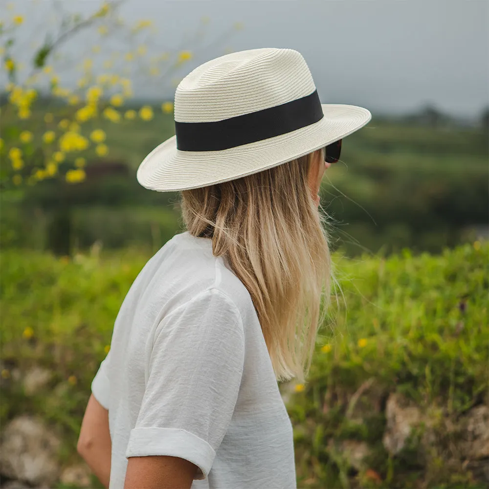 Jaxon & James Summer C-Crown Straw Fedora Hat - Ivory