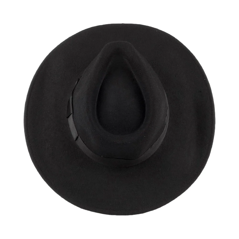 Jaxon & James The Author Wide Brim Fedora Hat - Black
