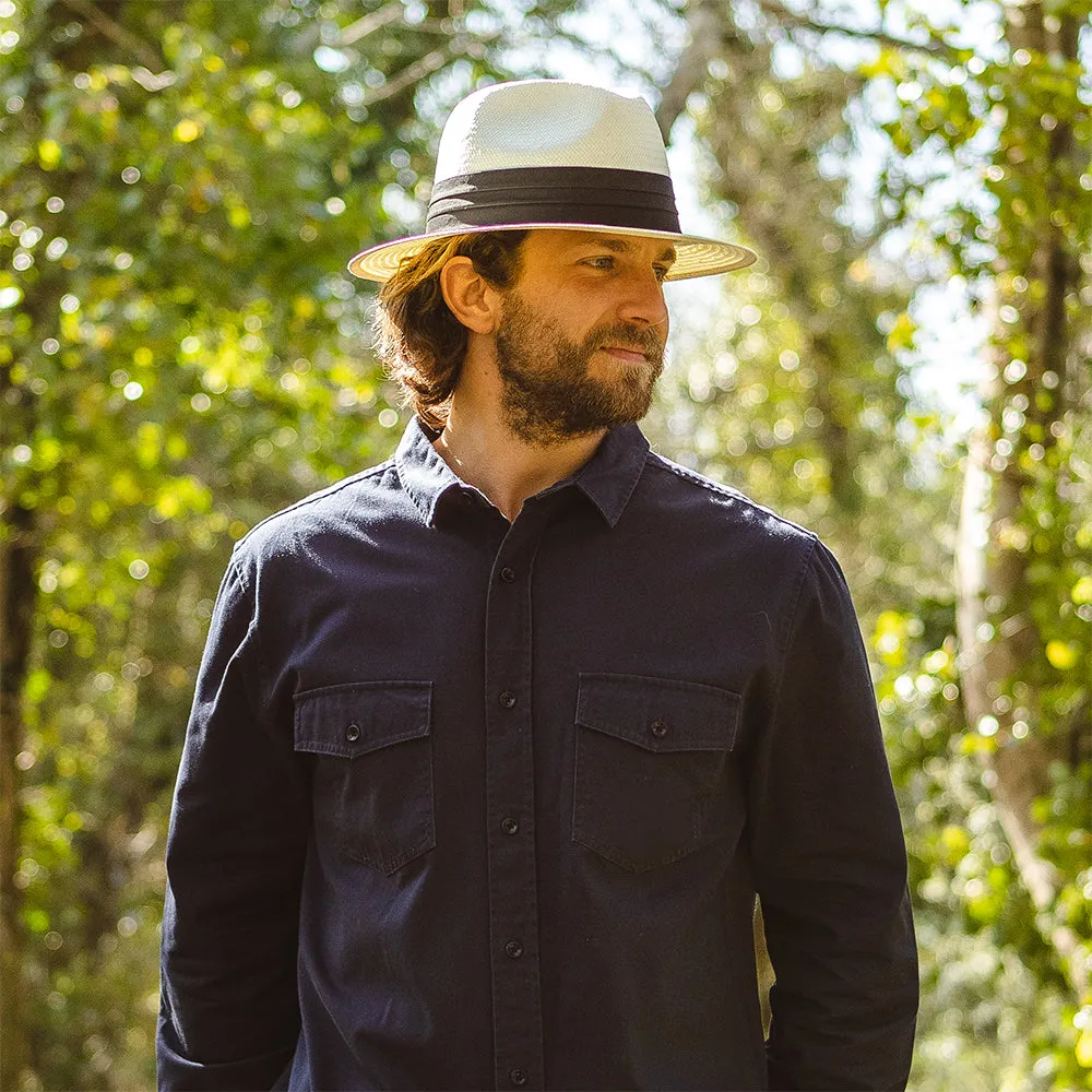 Jaxon & James Toyo Safari Fedora with Black Band - Ivory
