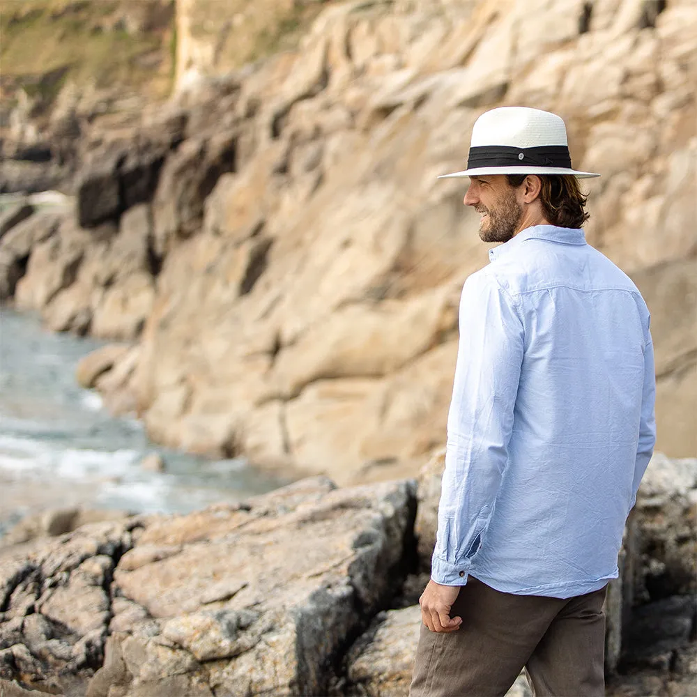 Jaxon & James Toyo Safari Fedora with Black Band - Ivory