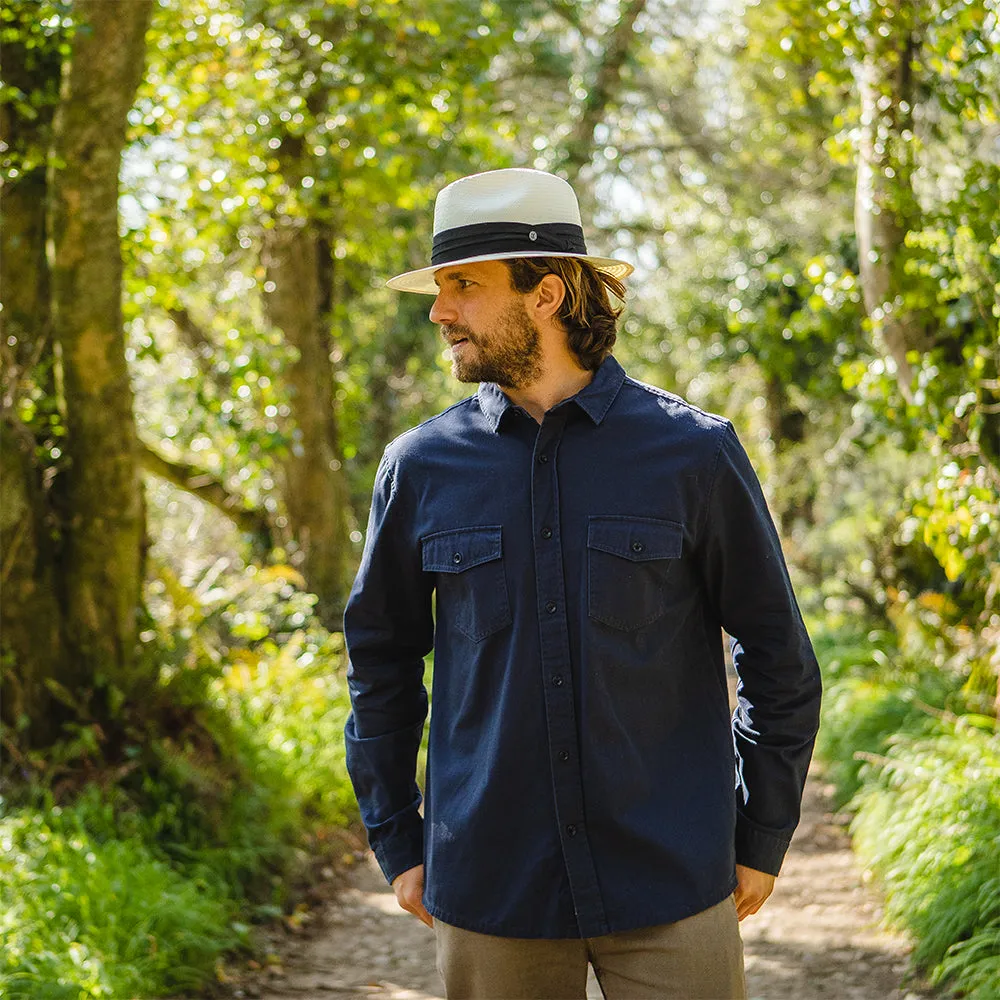 Jaxon & James Toyo Safari Fedora with Black Band - Ivory