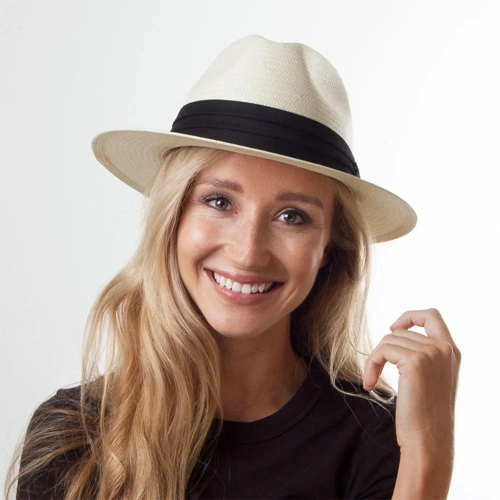 Jaxon & James Toyo Safari Fedora with Black Band - Ivory