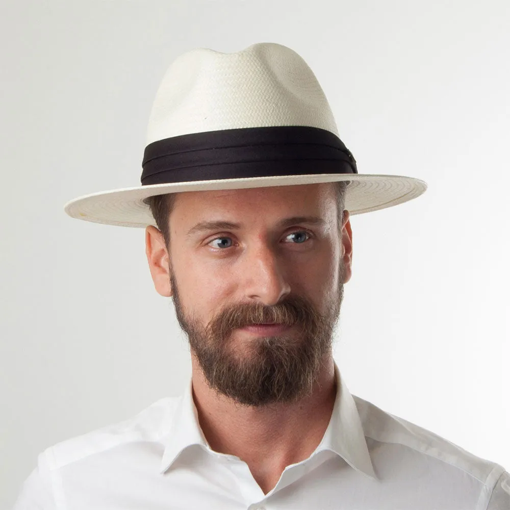 Jaxon & James Toyo Safari Fedora with Black Band - Ivory