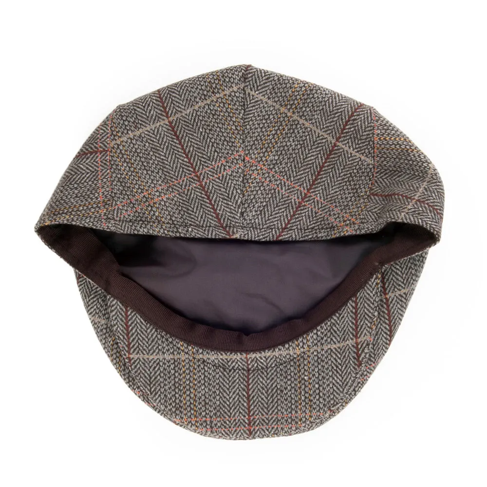 Jaxon & James Tweed Flat Cap - Brown-Grey