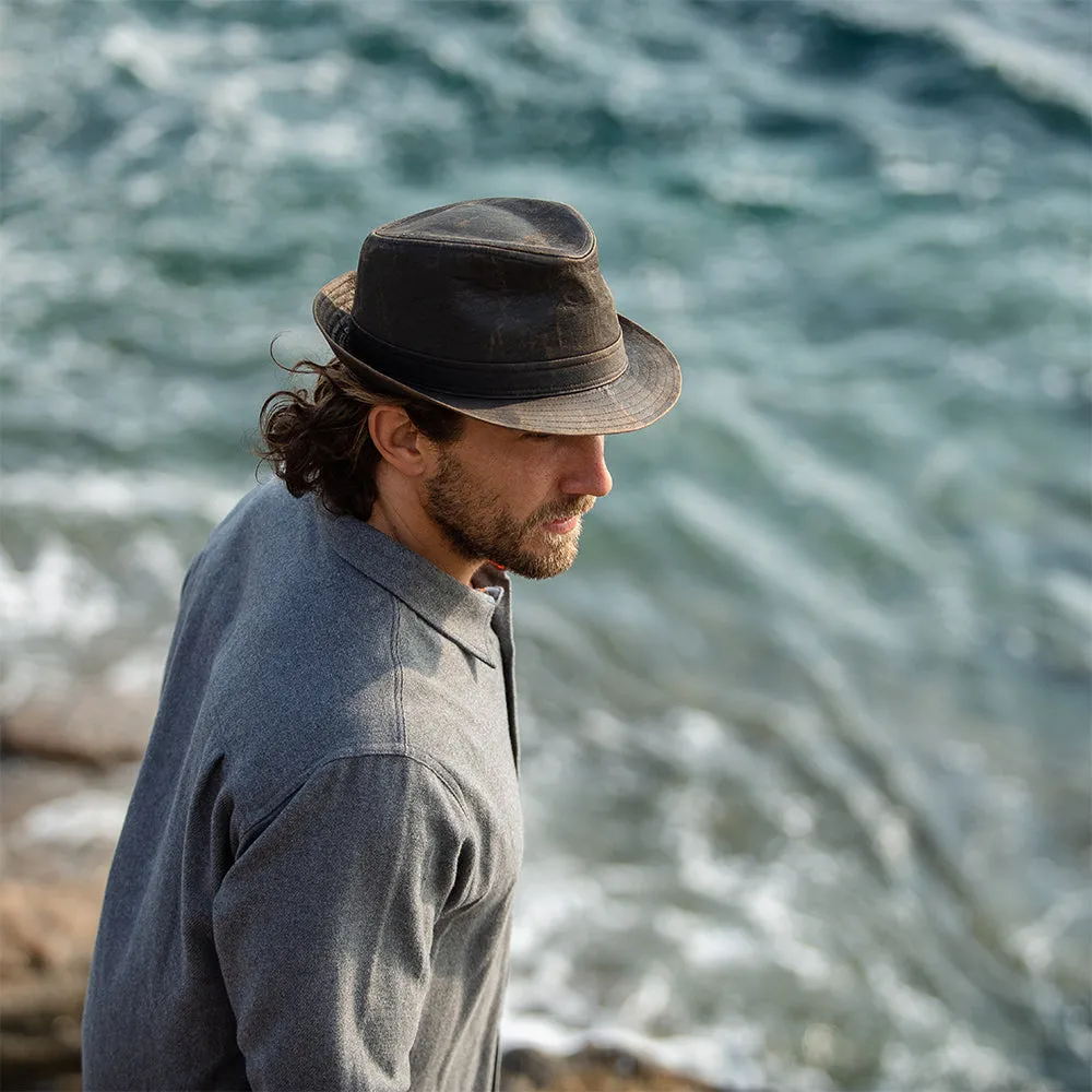 Jaxon & James Weathered Cotton Trilby Hat - Brown