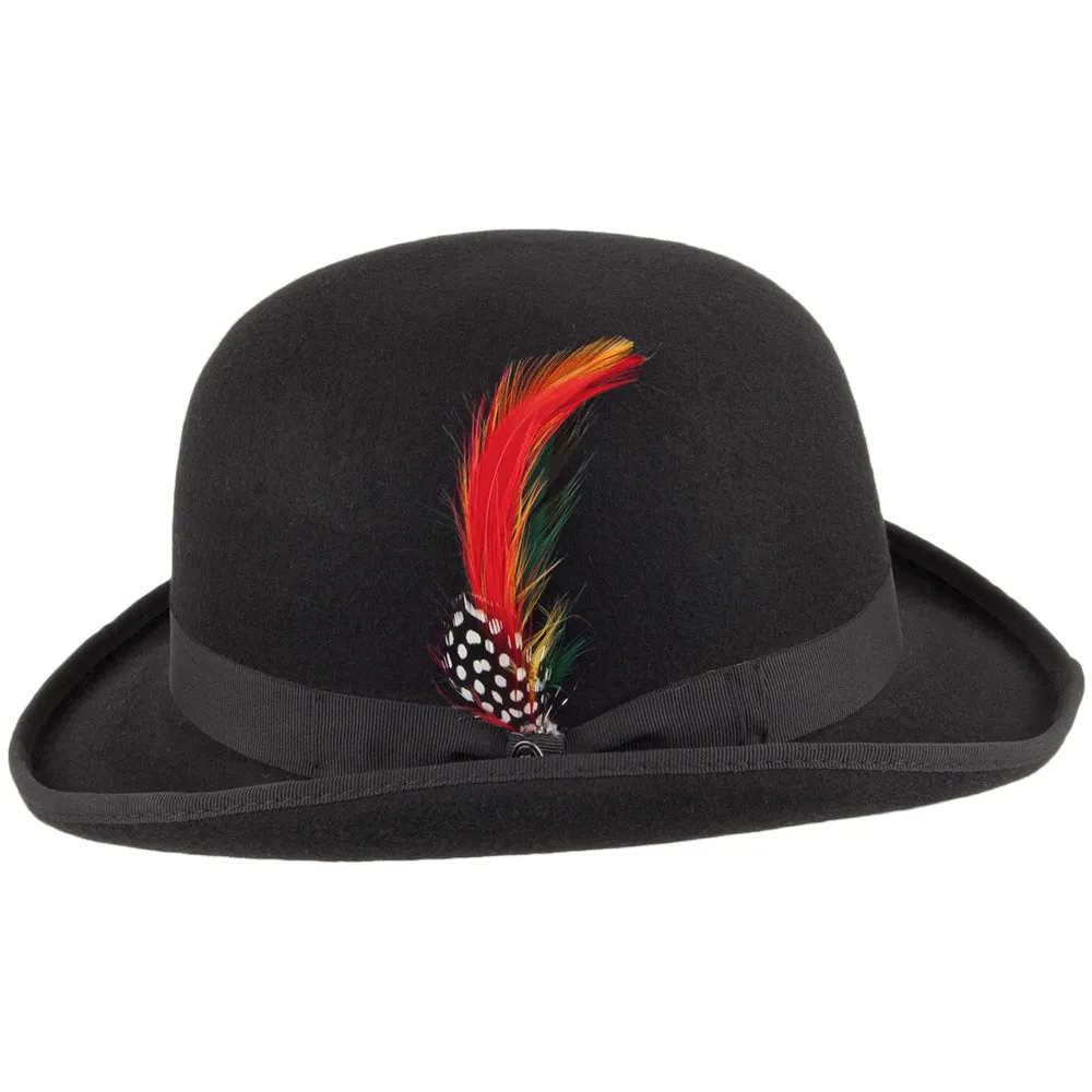 Jaxon & James Wool Felt English Bowler Hat - Black