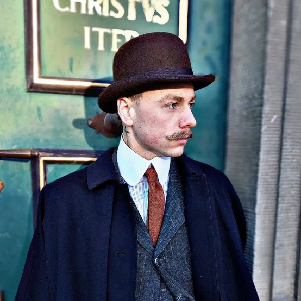 Jaxon & James Wool Felt English Bowler Hat - Brown