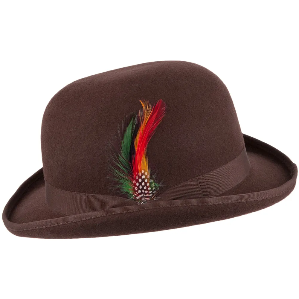 Jaxon & James Wool Felt English Bowler Hat - Brown