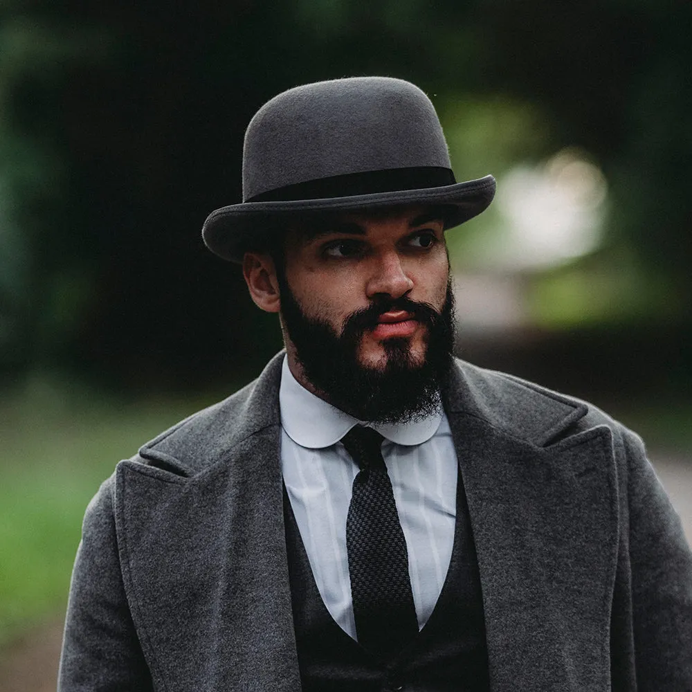 Jaxon & James Wool Felt English Bowler Hat - Grey