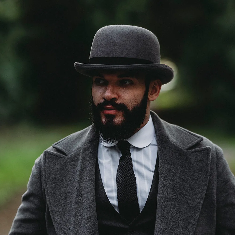 Jaxon & James Wool Felt English Bowler Hat - Grey