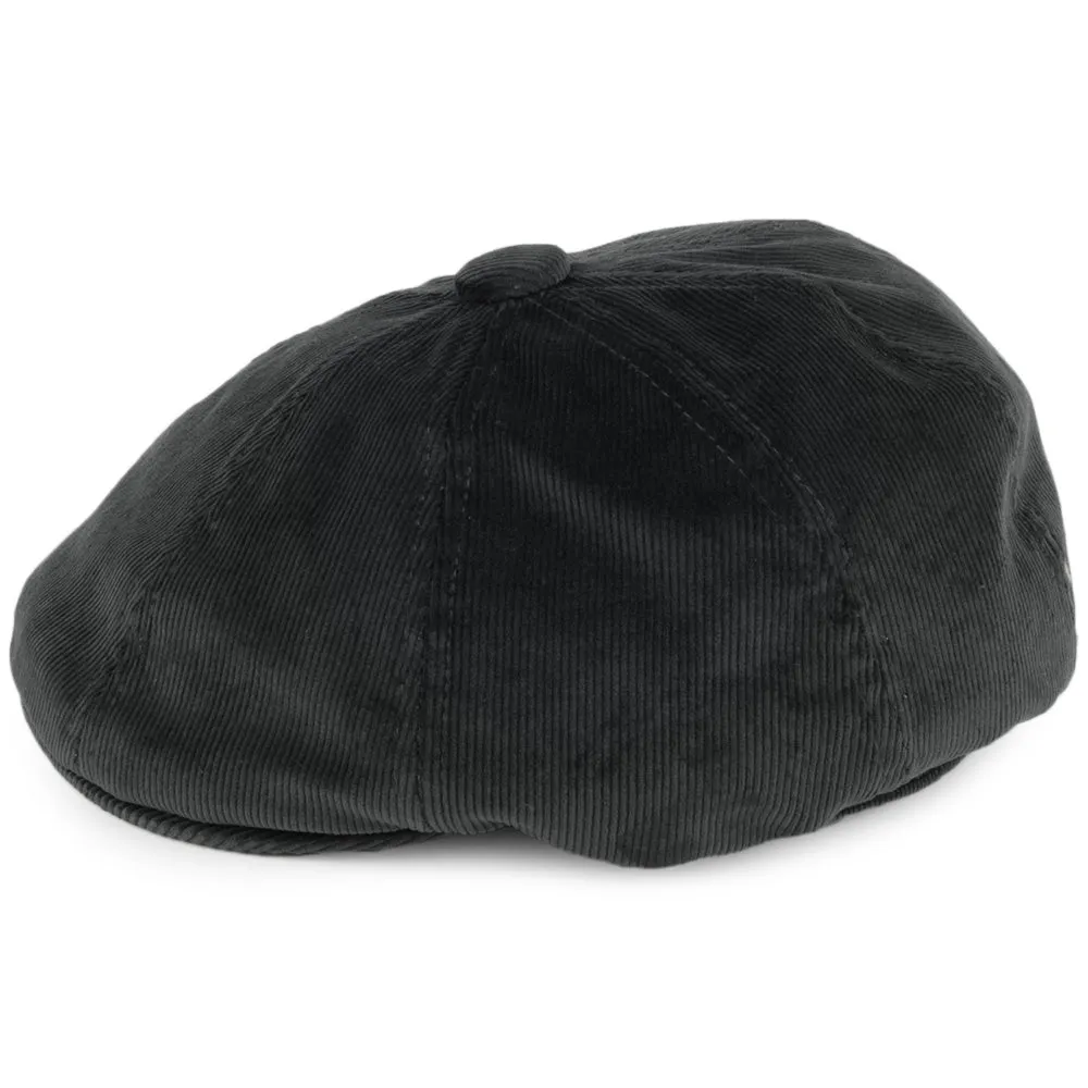 Kangol Hawker Corduroy Newsboy Cap - Black