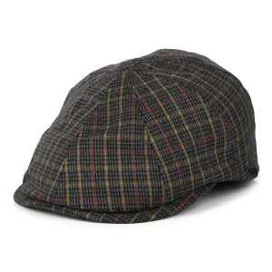 Kangol Plaid Flexfit Newsboy Cap - Grey-Multi