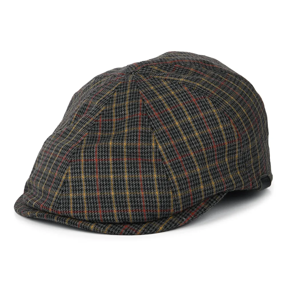Kangol Plaid Flexfit Newsboy Cap - Grey-Multi