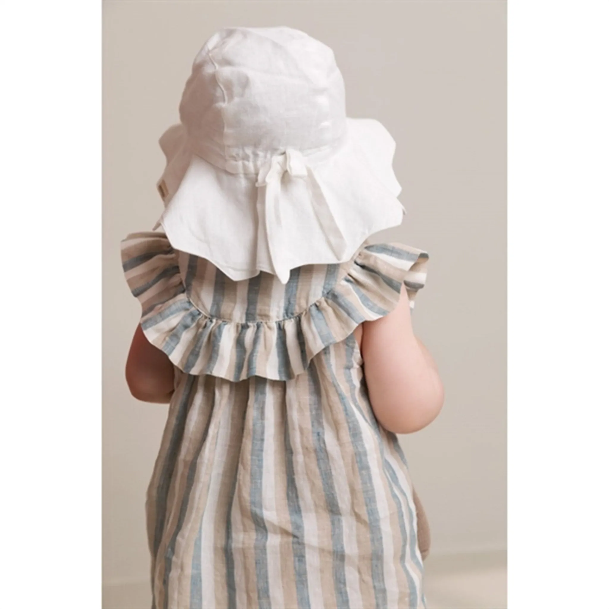 MarMar White Alba Baby L Scallop Sun Hat