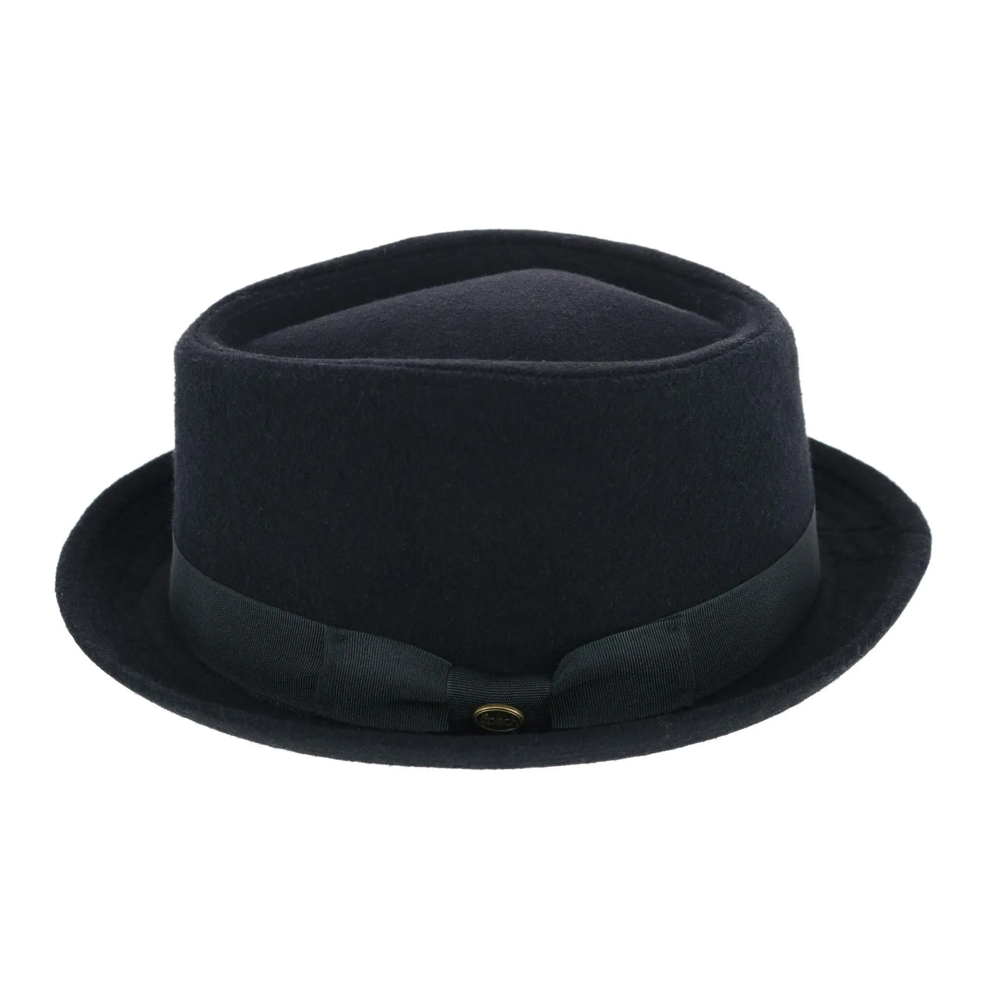 Men's Diamond Shape Wool Fedora with Grosgrain Hatband