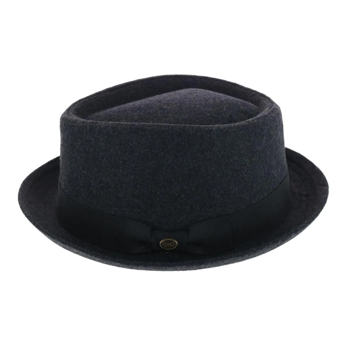 Men's Diamond Shape Wool Fedora with Grosgrain Hatband