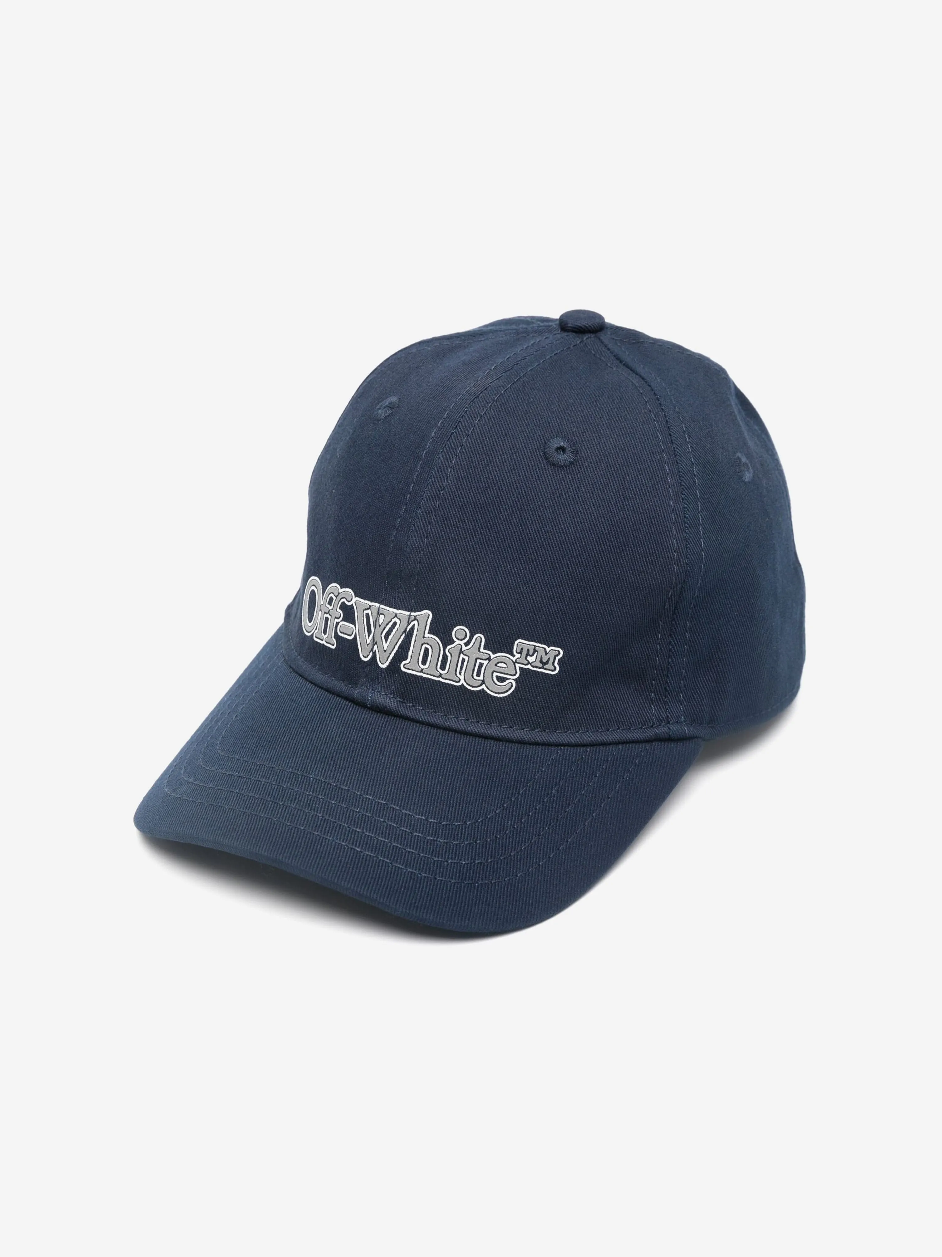 Off-White Kids Big Bookish Baseball Cap in Navy