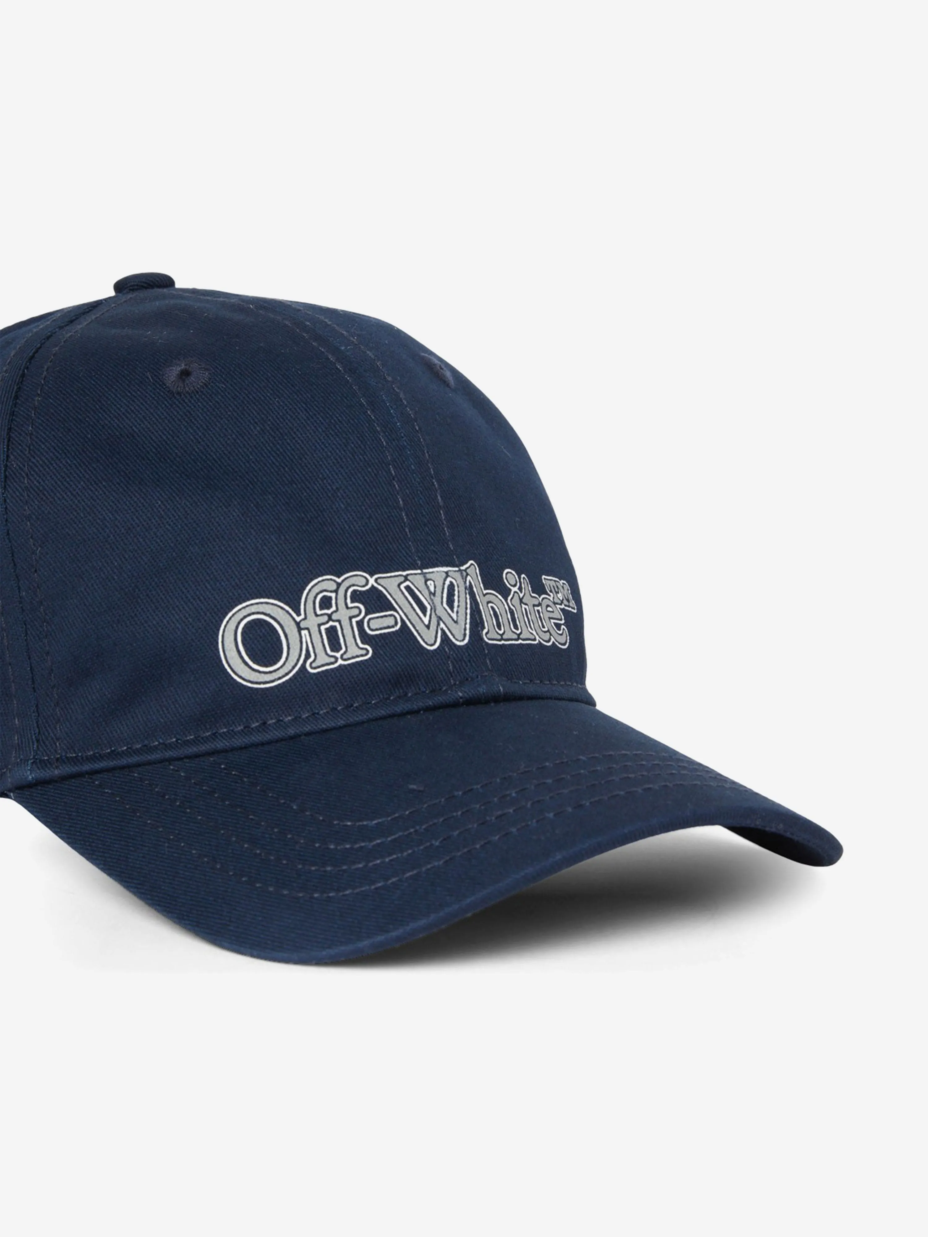 Off-White Kids Big Bookish Baseball Cap in Navy