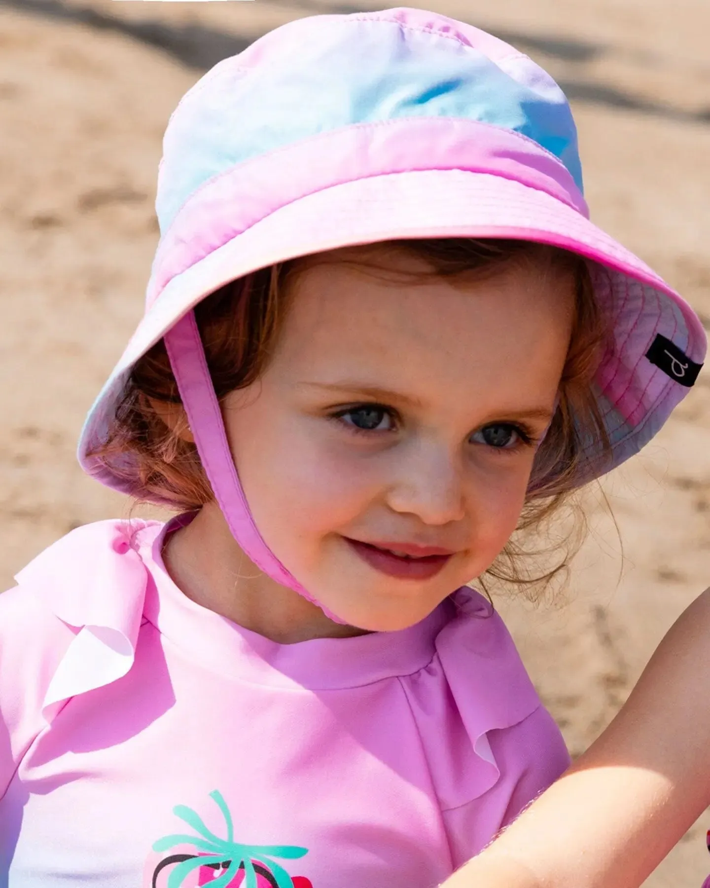 Printed Beach Sun Hat Pink, Orange, And Turquoise