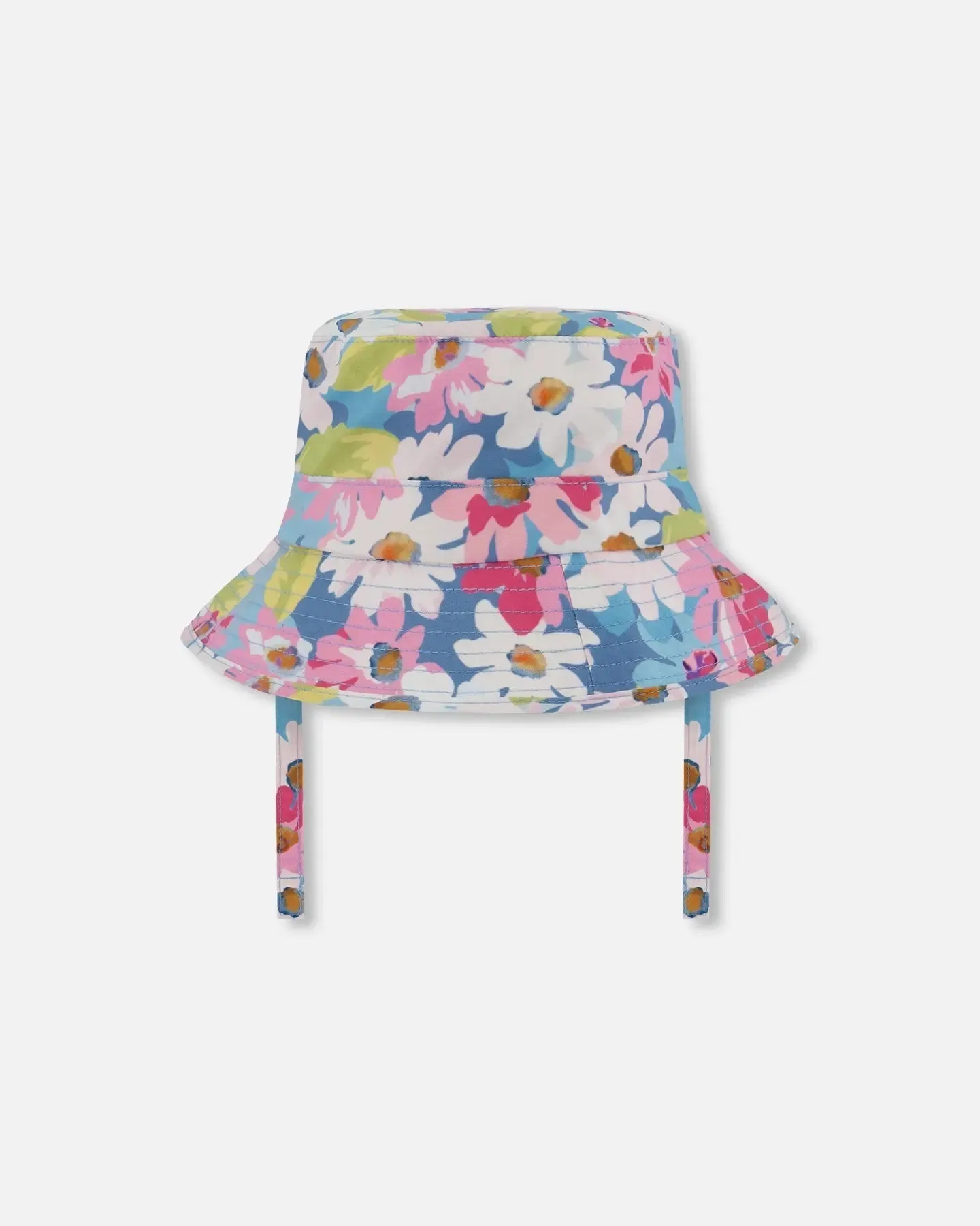 Printed Beach Sun Hat White, Pink, And Green Flowers