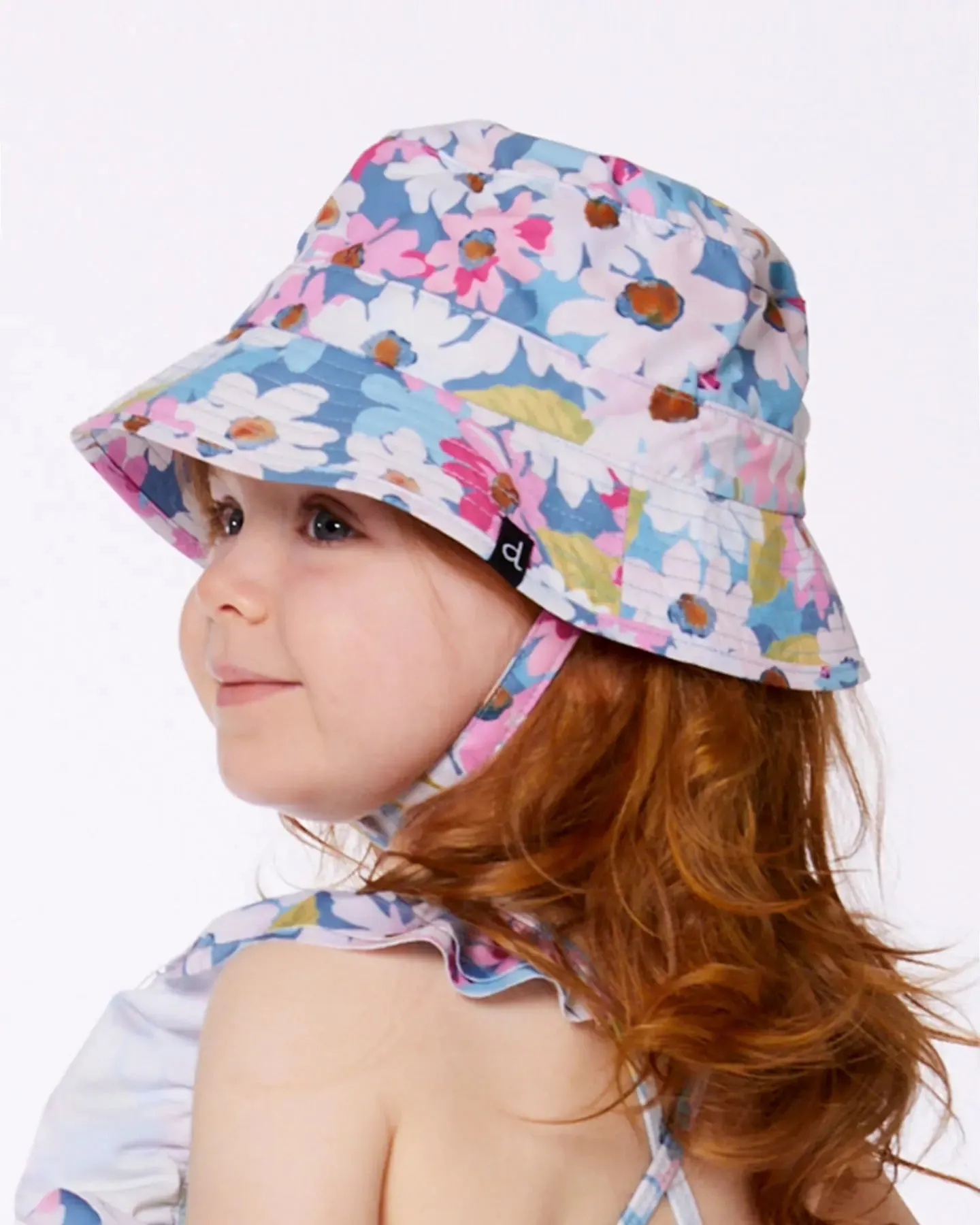 Printed Beach Sun Hat White, Pink, And Green Flowers