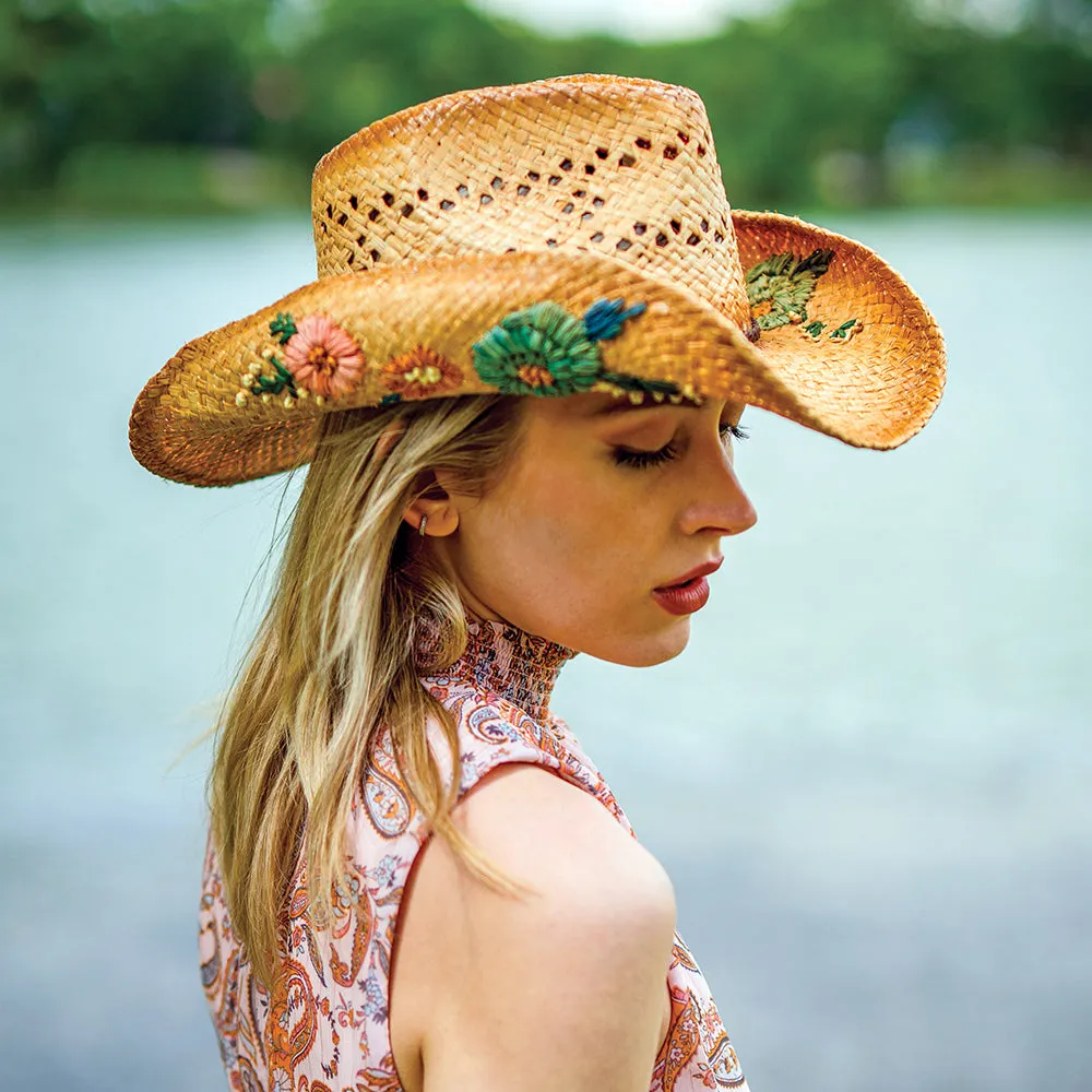 Scala Hats San Minata Raffia Cowboy Hat - Natural