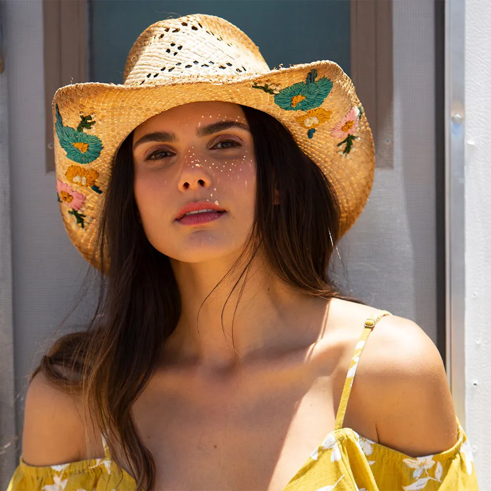 Scala Hats San Minata Raffia Cowboy Hat - Natural