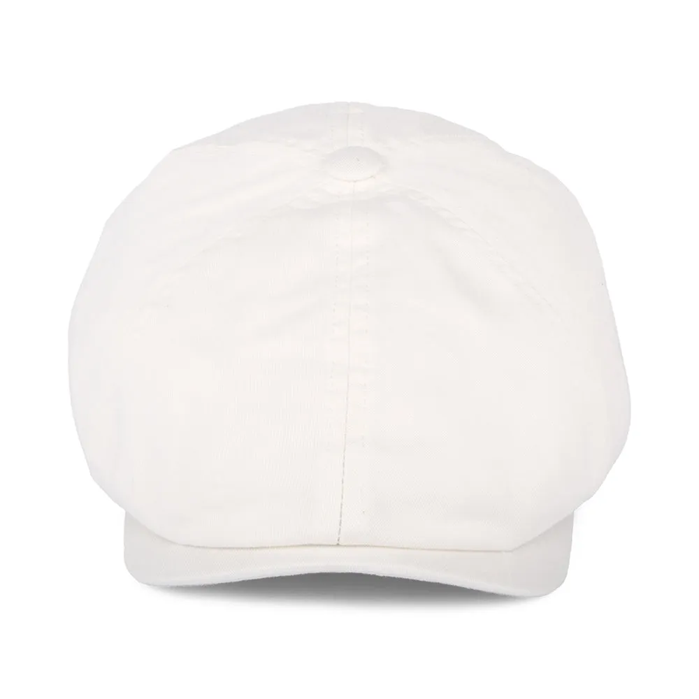 Stetson Hats Cotton Twill Newsboy Cap - White