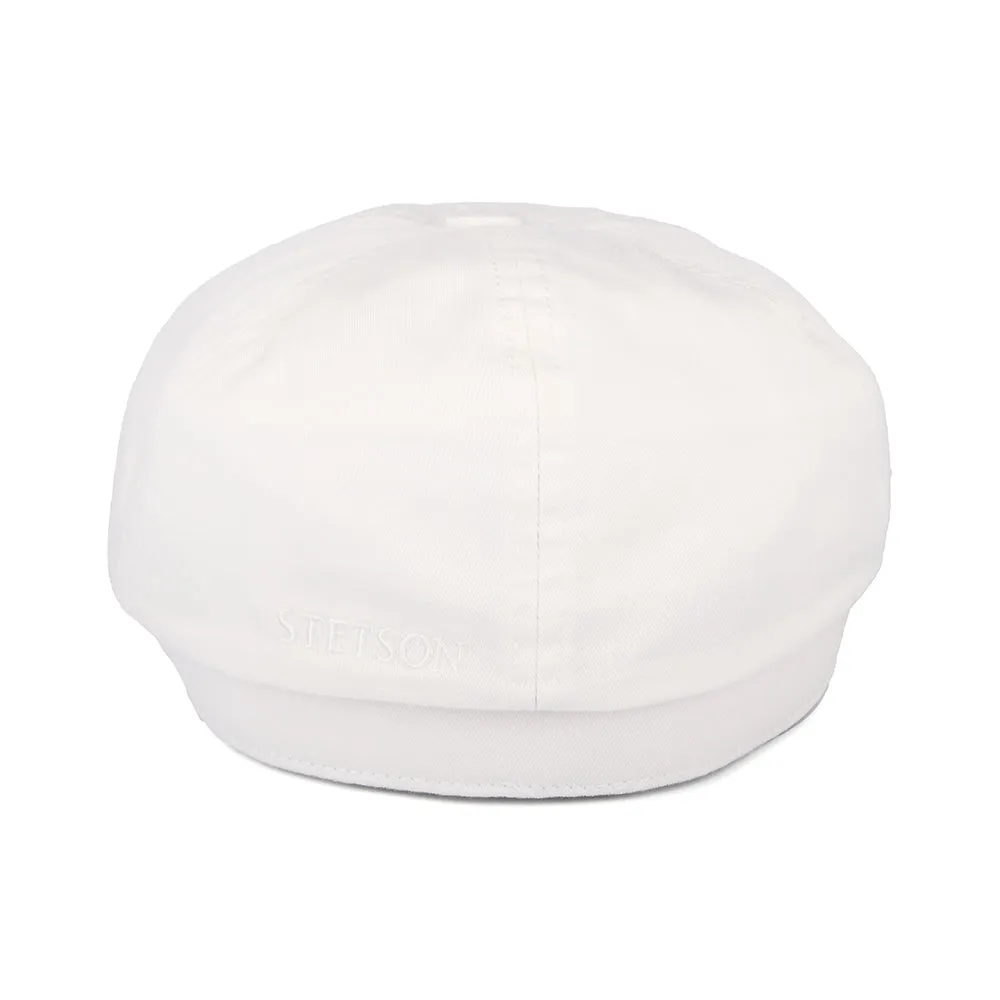 Stetson Hats Cotton Twill Newsboy Cap - White