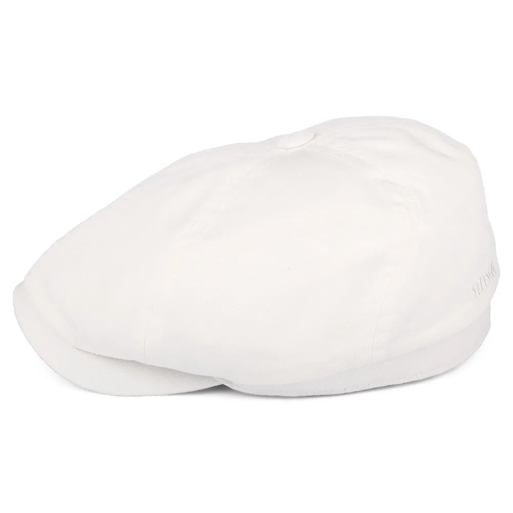 Stetson Hats Cotton Twill Newsboy Cap - White