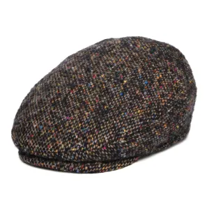 Stetson Hats Donegal Tweed Driver Flat Cap - Black-Multi