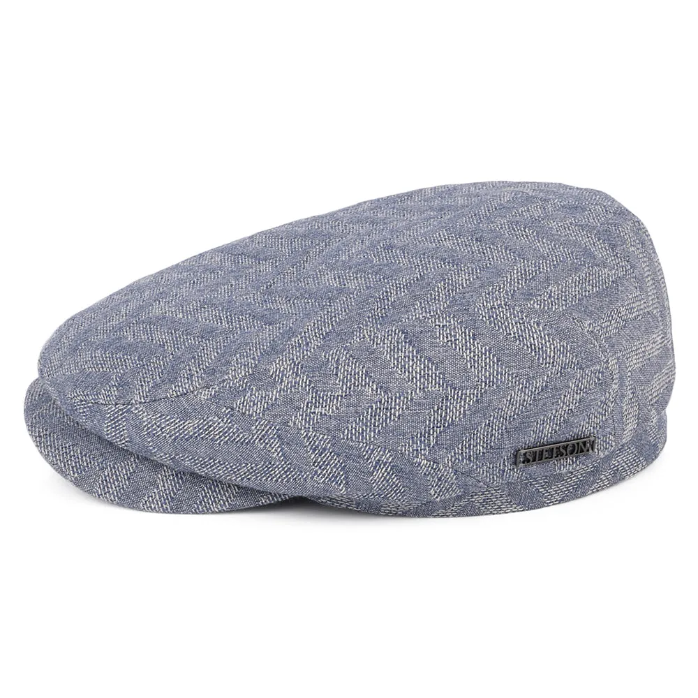 Stetson Hats Driver Herringbone Jacquard Flat Cap - Light Blue