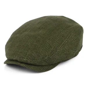 Stetson Hats Driver Linen-Cotton Flat Cap - Olive-Khaki