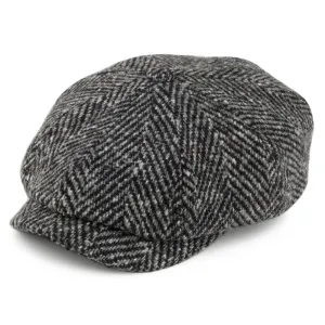 Stetson Hats Hatteras Wool Newsboy Cap - Black-Grey