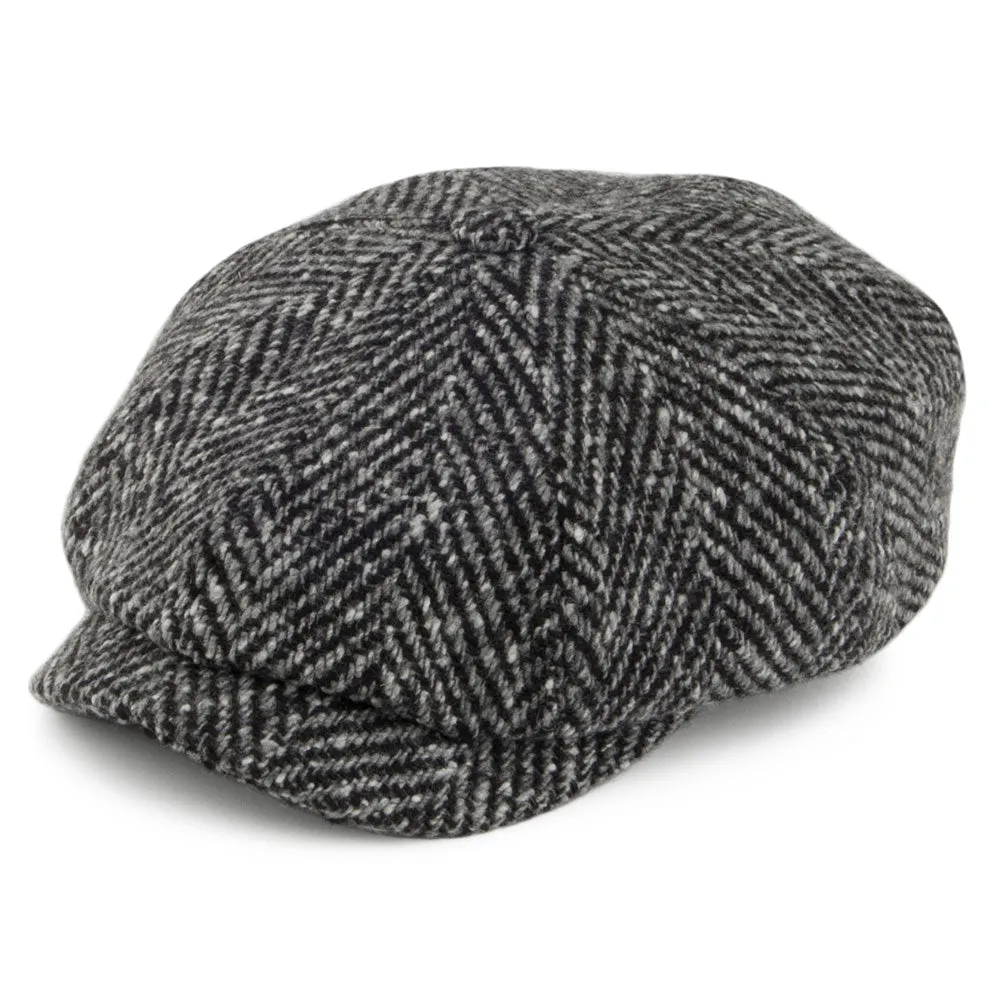 Stetson Hats Hatteras Wool Newsboy Cap - Black-Grey