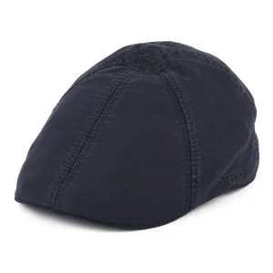 Stetson Hats Washed Organic Cotton Duckbill Flat Cap - Navy Blue