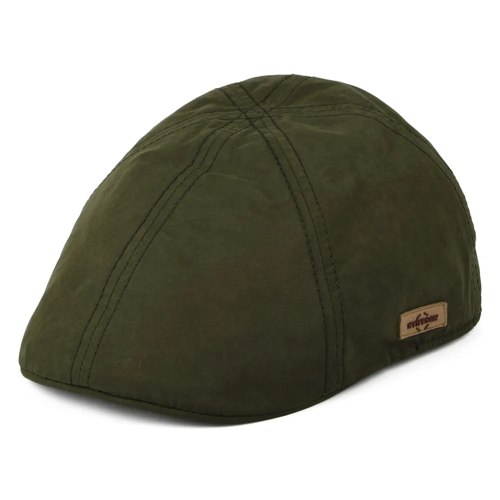 Stetson Hats Waxed Cotton Duckbill Flat Cap - Olive