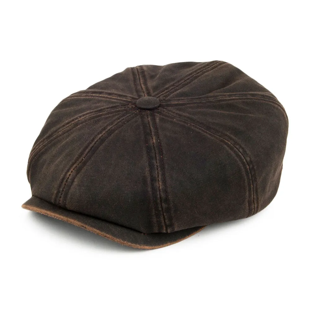 Stetson Hatteras Cope Water Resistant Newsboy Cap - Brown