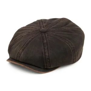 Stetson Hatteras Cope Water Resistant Newsboy Cap - Brown