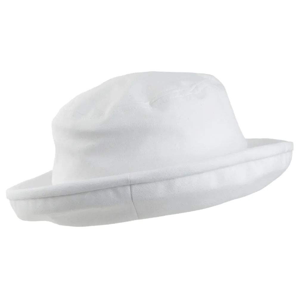 sur la tête Arbres Linen-Cotton Packable Bucket Hat - White