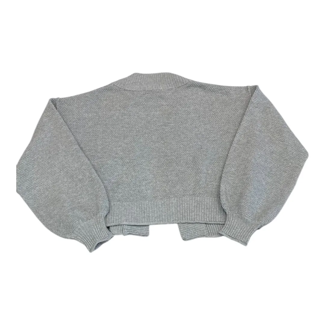 Sweater Cardigan By Flat White In Grey, Size:Osfm