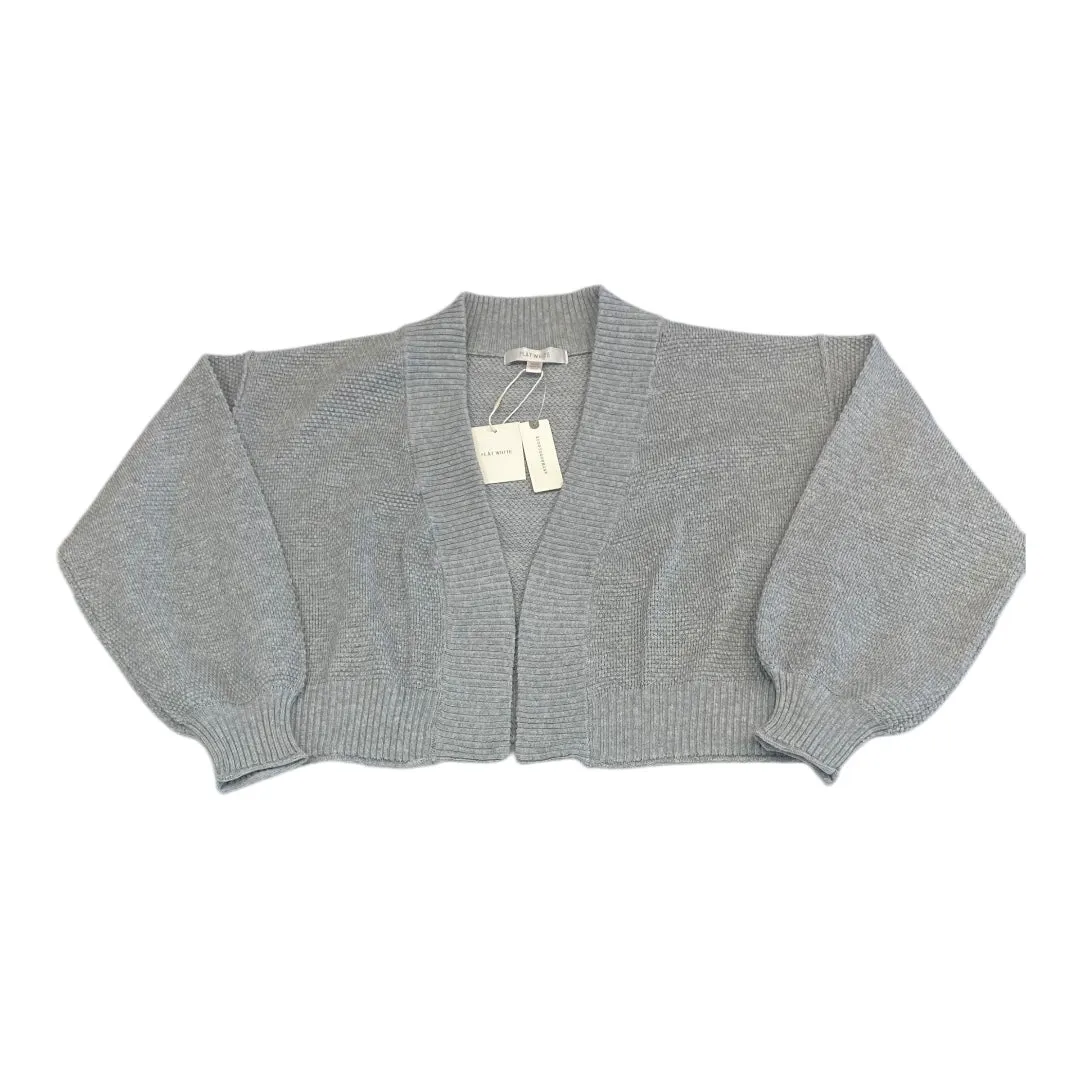 Sweater Cardigan By Flat White In Grey, Size:Osfm