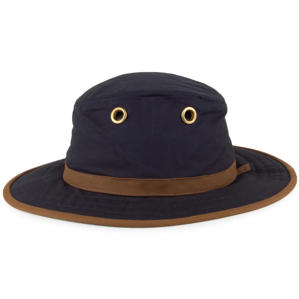 Tilley Hats TWC7 Waxed Cotton Outback Hat - Navy-Tan