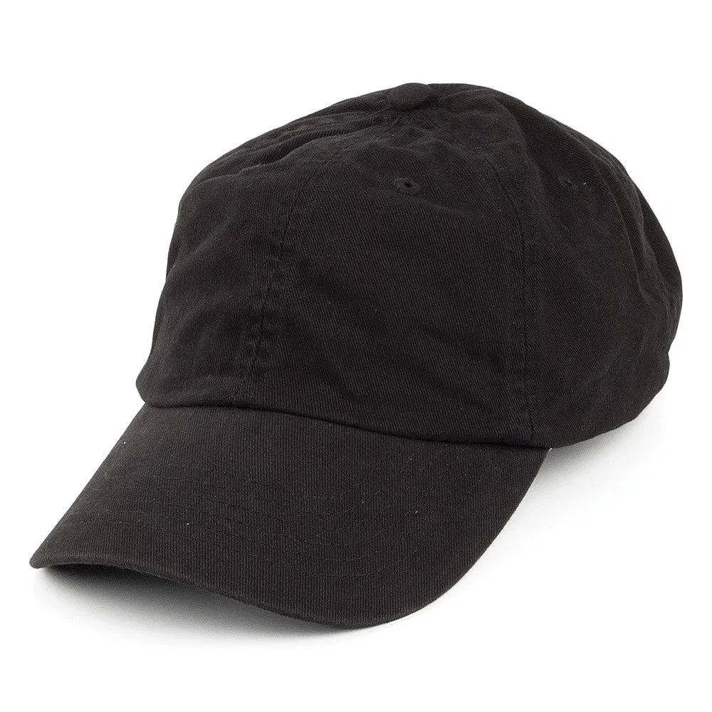 Washed Cotton Baseball Cap - Black