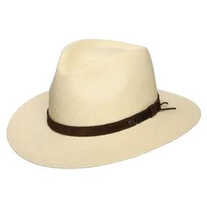 Whiteley Hats Cheltenham Panama Safari Fedora Hat - Natural